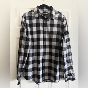 Express Monochrome Checkered Button-Down Shirt